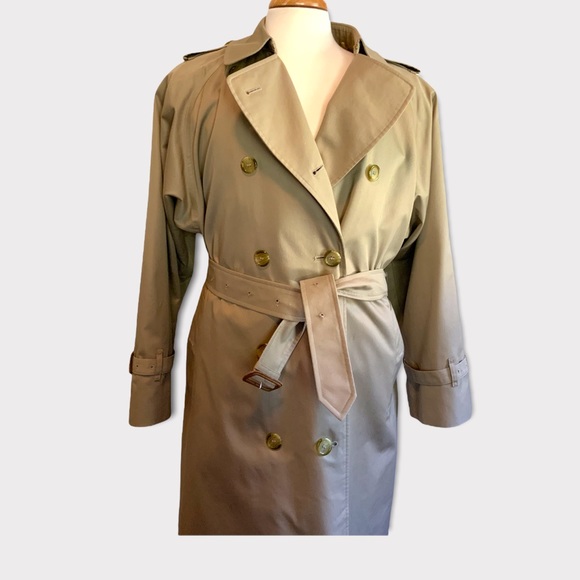 Size 16 Tall Extra Long Burberry Full Length Trench Removable Camel Wool Liner - Picture 3 of 14